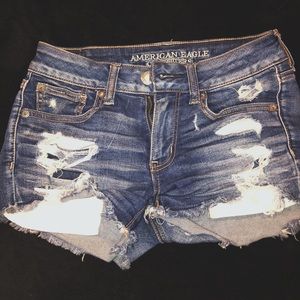 high wasted ripped jean shorts